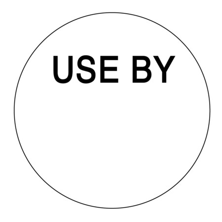 Use By Label 3/4 Circle